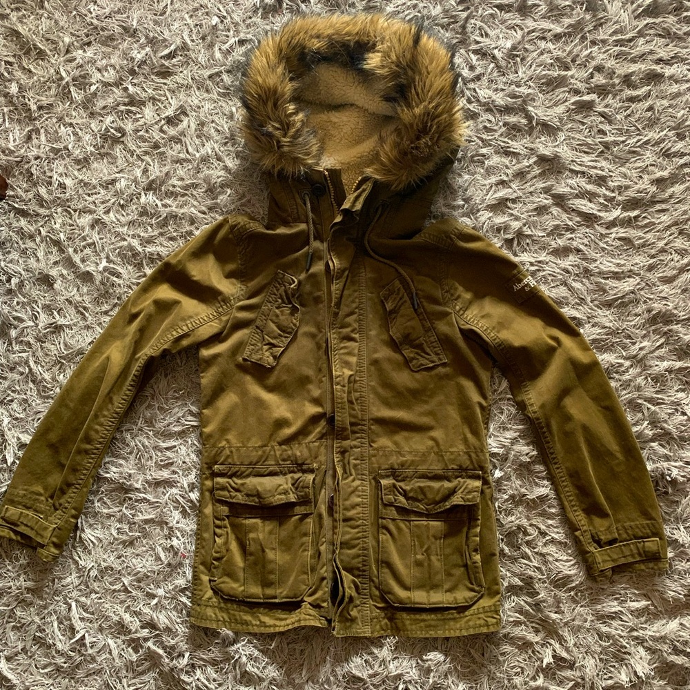 Abercrombie & Fitch Green Vintage men’s Trench Coat Size S
